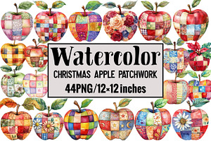 Christmas Apple Patchwork, an Illustration by Design Market