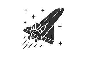 Spaceship Glyph Icon