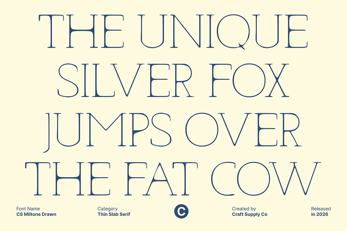 CS Miltone Drawn, a Serif Font by Craft Supply Co. (Photo 5 of 8)