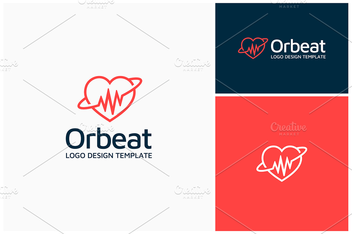 Heart Beat Sound Orbit ECG Love Logo, a Branding & Logo Template by Enola99d (Photo 2 of 2)