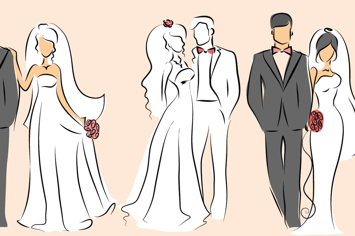 Wedding couples, a Decorative Illustration by Virinaflora (Photo 3 of 4)