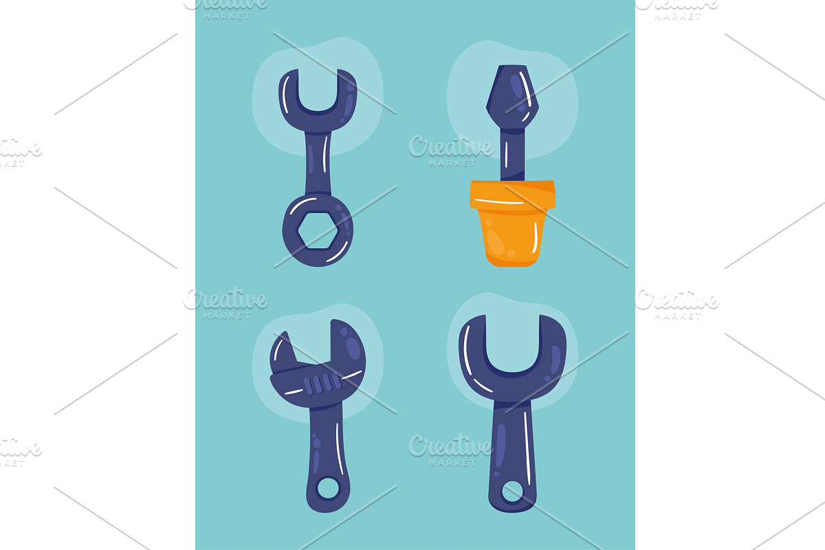 technical service four tools, an Object Illustration by studiogstock