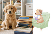 Reading Animals Watercolor Clipart, an Animal Illustration by ElenaPlatovaArt (Thumbnail 9 of 22)
