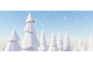 White fir trees growing under blue, an Environmental 3D Model by Daniel Megias