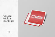 Square Sticker Mockups, a Product Mockup by MahmoudWally (Thumbnail 1 of 5)
