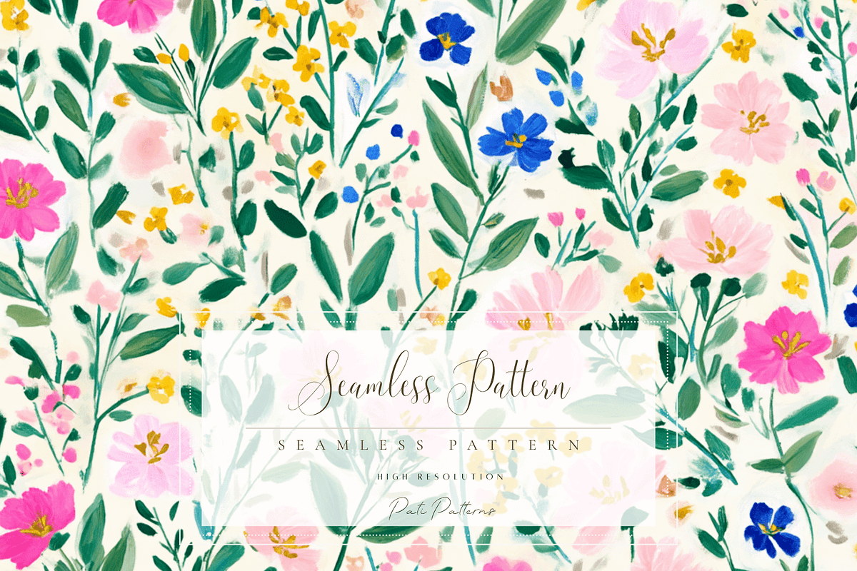 Seamless Floral Pattern PNG, a Pattern Graphic by Pati Charm Studio (Photo 1 of 8)