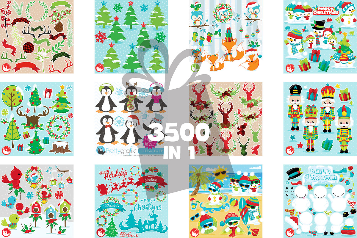 Mega Christmas Bundle -3500 graphics, an Illustration by PrettyBundles (Photo 5 of 13)