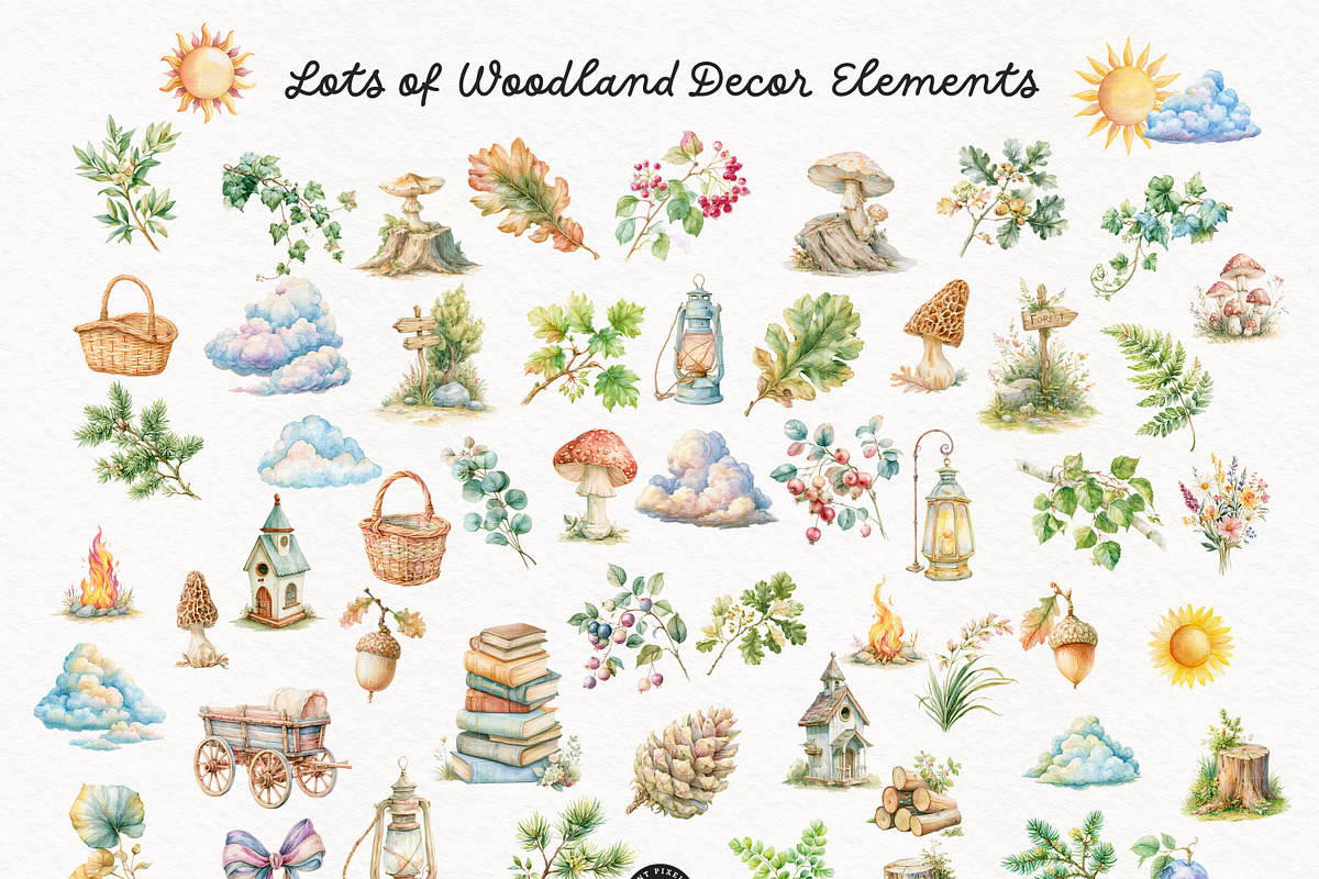 Woodland Atelier Clipart Bundle, an Animal Illustration by PaintPixelCo (Photo 3 of 15)