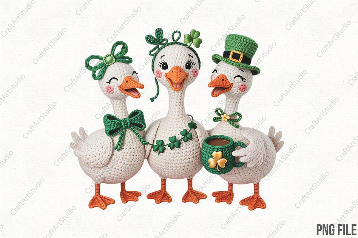 Crochet St Patrick’s Day Silly Goose, an Illustration by CraftArtStudio (Photo 1 of 4)