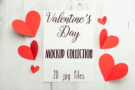 Valentine day mockup collection