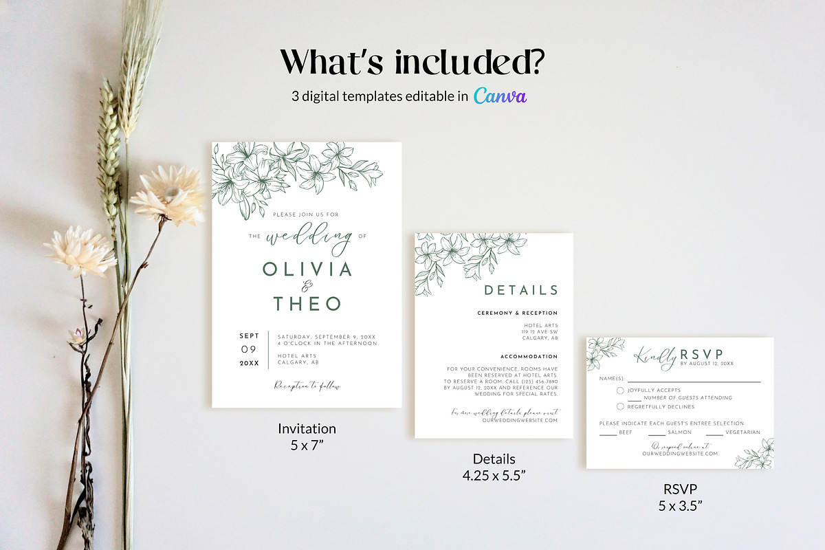 Elegant Wedding Invitation Template, an Invitation Template by Cottontail Paper Shop (Photo 4 of 7)