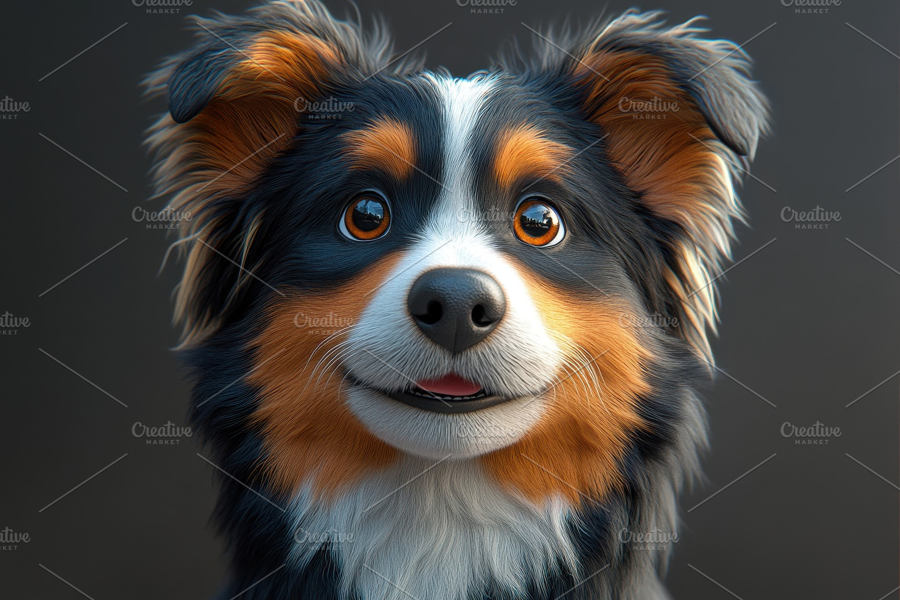 Cute black and brown dog with bright, a Photo by Tanuart
