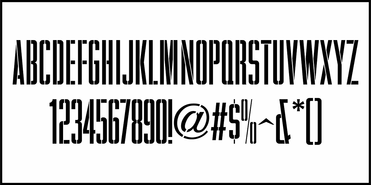 Ultra Narrow Stencil JNL, a Font by Jeff Levine Fonts (Photo 3 of 5)