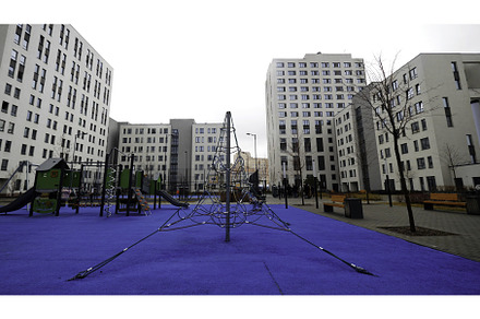 Beautiful courtyard of a new multi, an Architecture Photo by Media Whale Stock