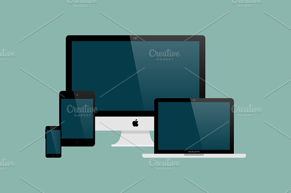 9 Editable Flat Icons Apple Devices