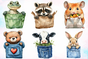 Watercolor Peeking Cute Animals PNG, an Animal Illustration by Canvas Craft (Thumbnail 3 of 3)