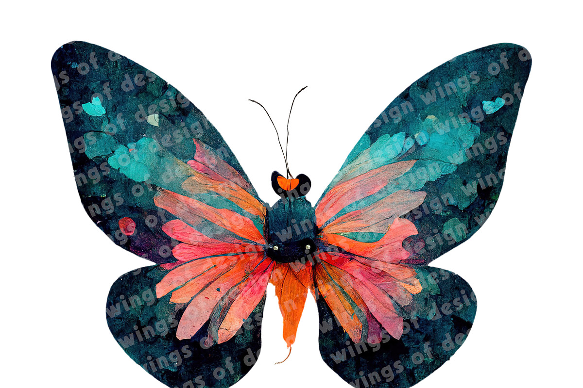 Cute Butterfly Clipart Illustration, an Illustration by wings of design
