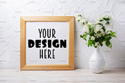Square frame mockup with viburnum, a Mockup by TasiPas (Thumbnail 2 of 4)