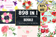 92% OFF Watercolor flowers BUNDLE, a Work Illustration by LABFcreations (Thumbnail 7 of 8)