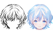 Procreate Hair Stamp Pack, a Brush Add-On by Cozy Brushery (Thumbnail 3 of 4)