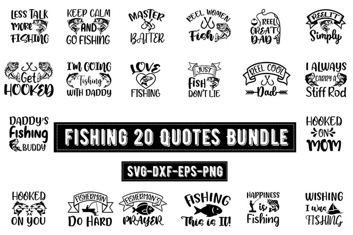 fishing 20 Quotes Bundle, an Object Graphic by Pixxel_Studio