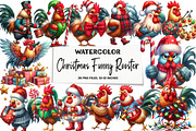 Christmas Funny Rooster Clipart, an Illustration by DreamArtGraphic (Thumbnail 1 of 3)