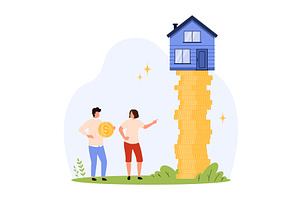 Rising House Prices & Real Estate, a Finance Illustration by Flashvector