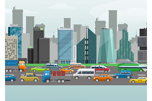 City Traffic Street Vector