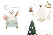 Merry Christmas Clipart Vector Set, an Animal Illustration by Pati Paints (Thumbnail 10 of 17)