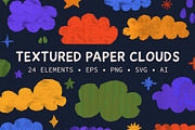 Grunge Texture Paper Clouds Pack, an Object Graphic by Le.nart (Thumbnail 1 of 5)