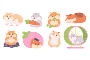 Funny hamster characters. Fluffy, an Animal Illustration by LadadikArt