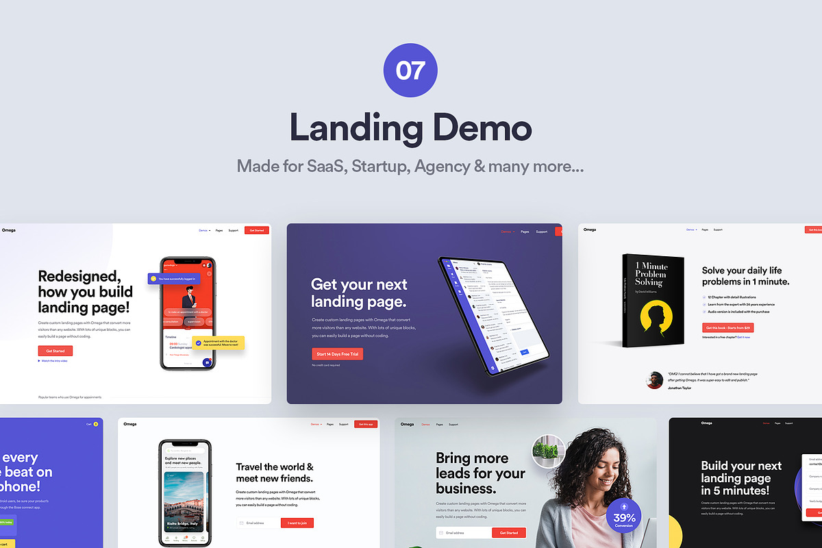 Omega - Landing Page UI Kit, an UI Kit Template by FinestDevs (Photo 2 of 6)