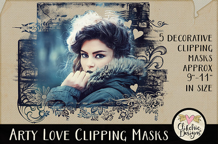 Arty Love Photography Clipping Masks, a Shape Add-On by Clikchic Designs