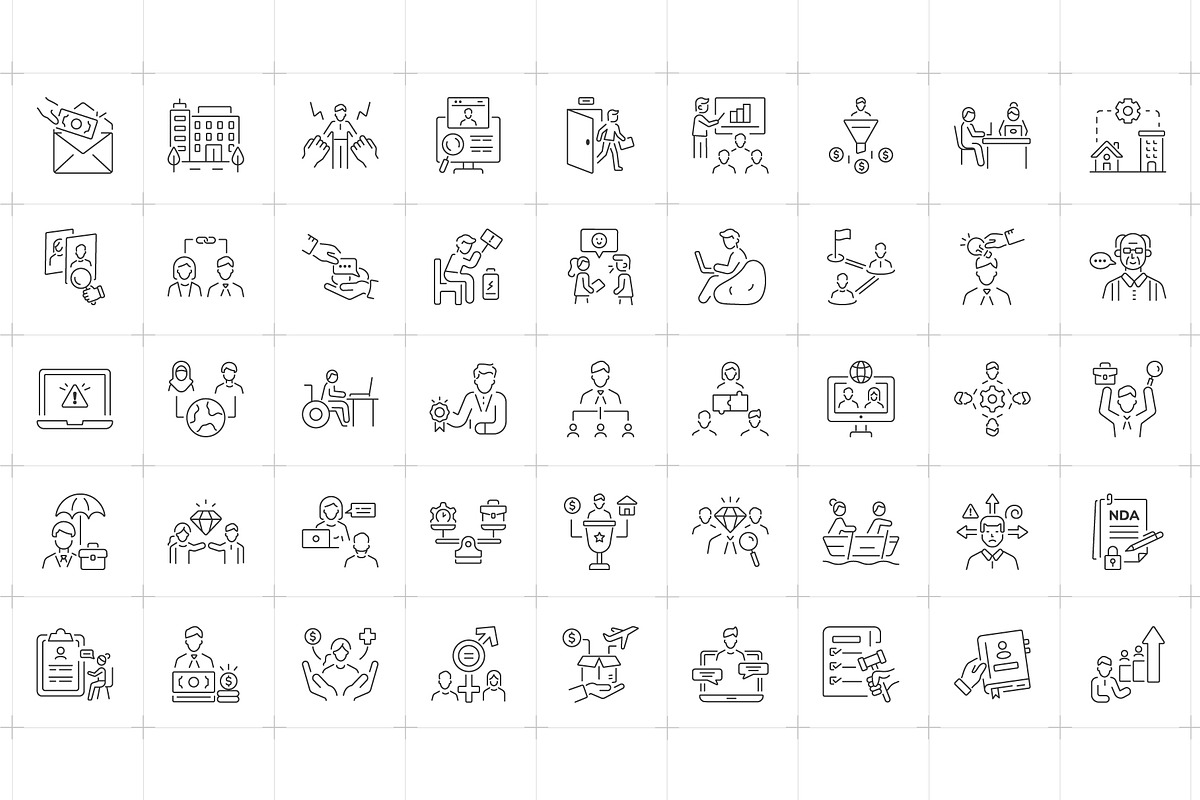 Human Resource Icons, an Outline Icon by Prosymbols (Photo 4 of 5)