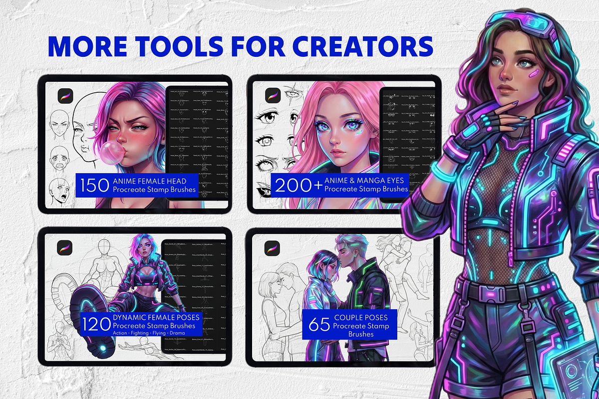 1500+ Hair Procreate Bundle, a Brush Add-On by Selentaori Studio (Photo 15 of 15)