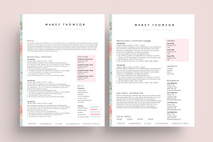 Creative Resume Template Word Floral