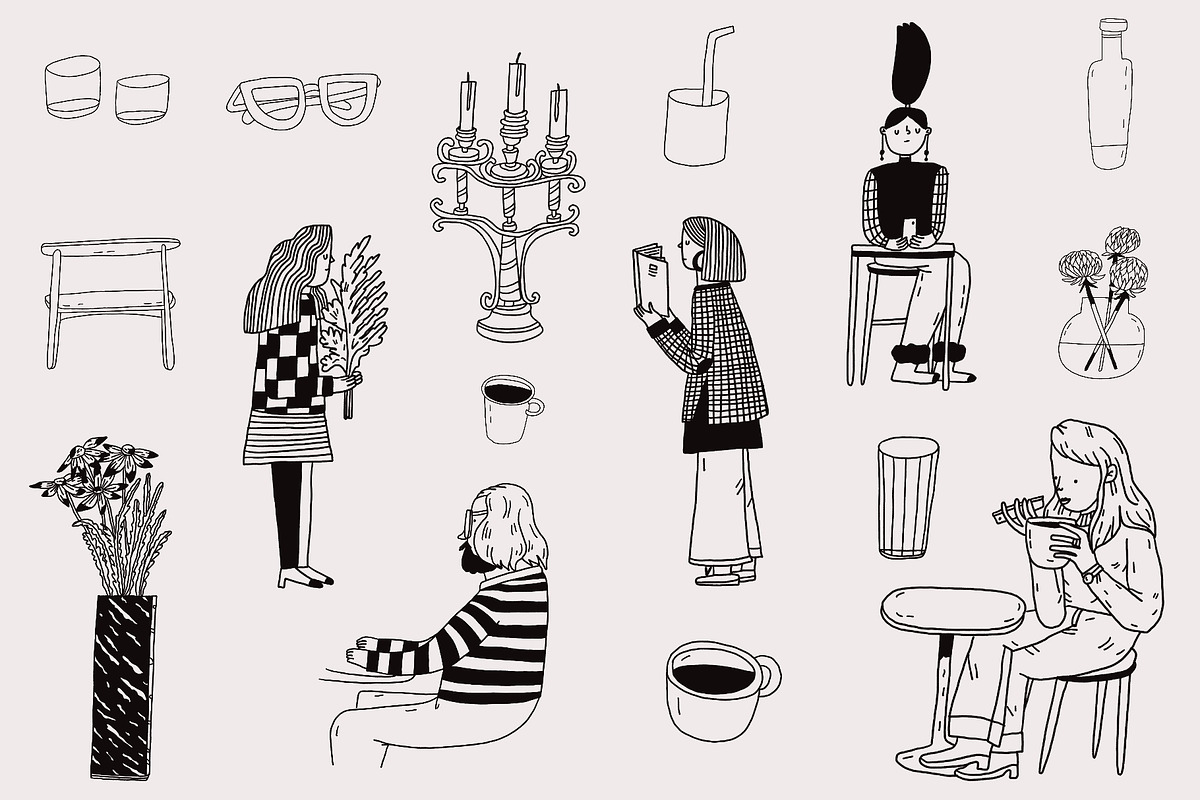 50 Hand Drawn Logo Elements PSD, an Object Graphic by Sasha Mitkalova (Photo 2 of 3)