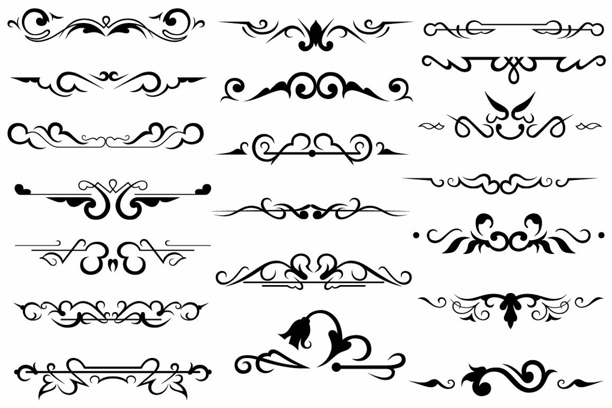 Vector set ornaments 17, a Pattern Graphic by LineworkStock