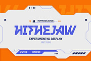 Hithejaw - Modern Experimental Font, a Sans Serif Font by Drizy (Thumbnail 1 of 10)