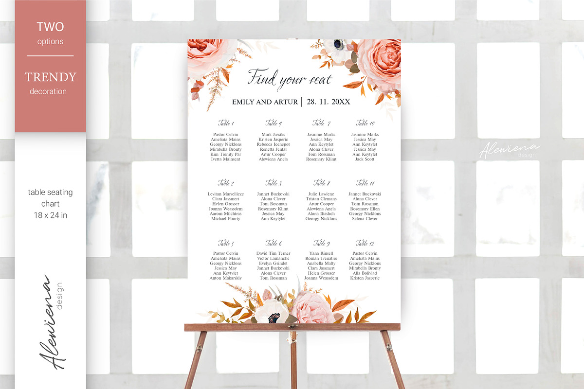 Wedding cards set blush peach & rust, an Invitation Template by Alewiena (Photo 10 of 13)