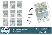Distressed Aged Paper on Blue Wood, an Illustration by NiiiNArt (Thumbnail 5 of 8)