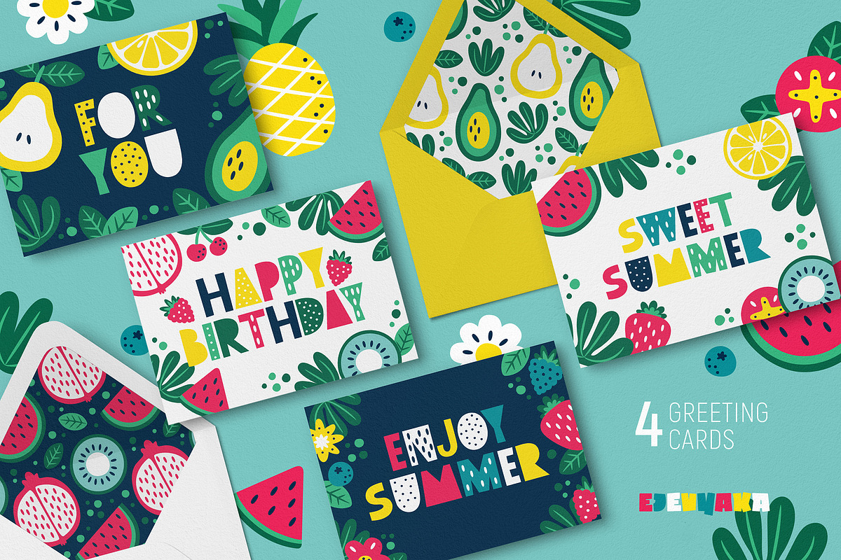Summer Vibes Clipart & Patterns, a Seasonal Illustration by Ejevyaka (Photo 7 of 8)
