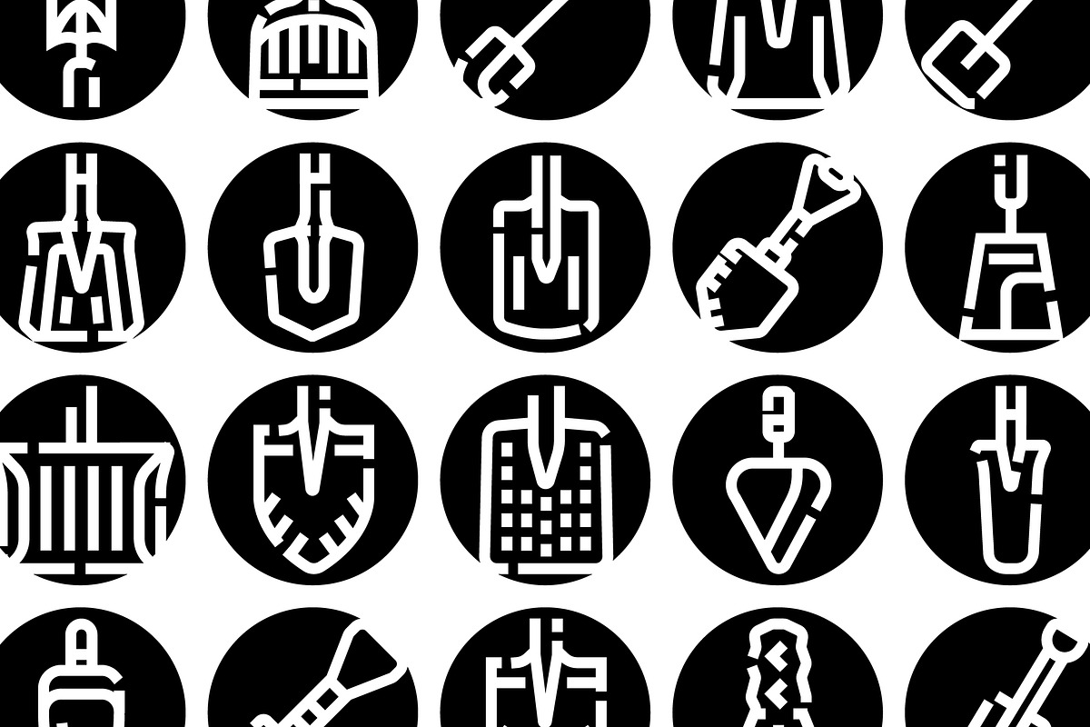 Shoveling and digging tools glyph, an Object Graphic by pikepicture (Photo 3 of 3)