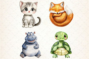 Animals Minimalist Cartoon Clipart, an Illustration by Rose Art (Thumbnail 3 of 4)