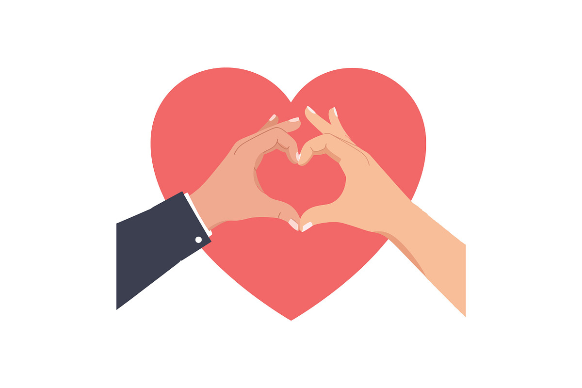 Hands forming a heart shape against, an Illustration by designvectx