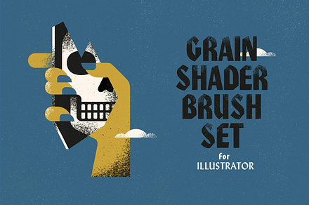 Grain Shader Brushes For Illustrator, a Brush Add-On by True Grit Texture Supply