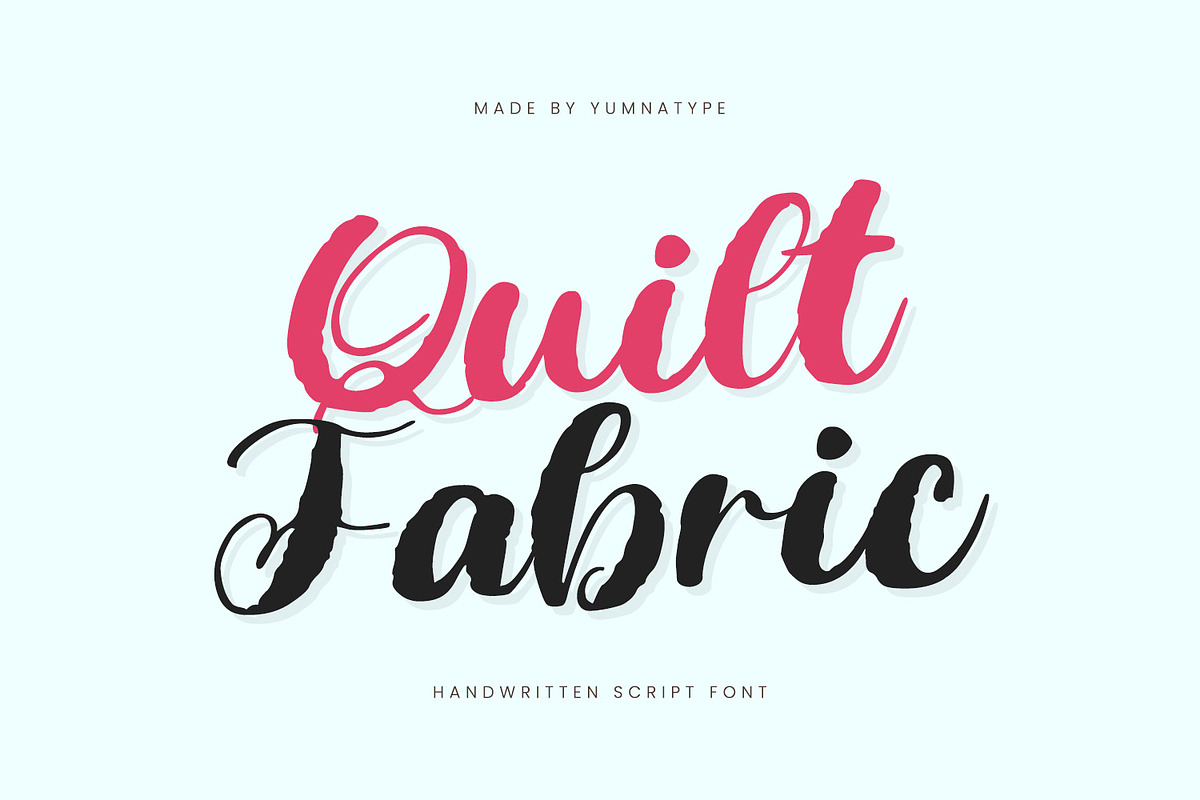 Quilt Fabric, a Script Font by yumnatype (Photo 1 of 10)