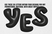 Black 3d Bubbles Letters, a Graphic by Iryna Danyliuk (Thumbnail 4 of 4)