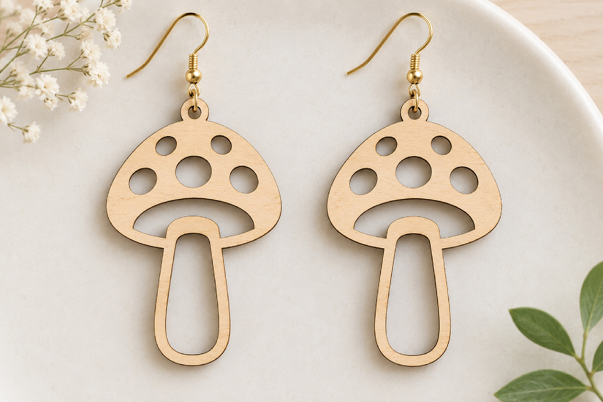 Mushroom Earrings Laser Cut SVG, an Object Graphic by Canvas Craft (Photo 4 of 4)