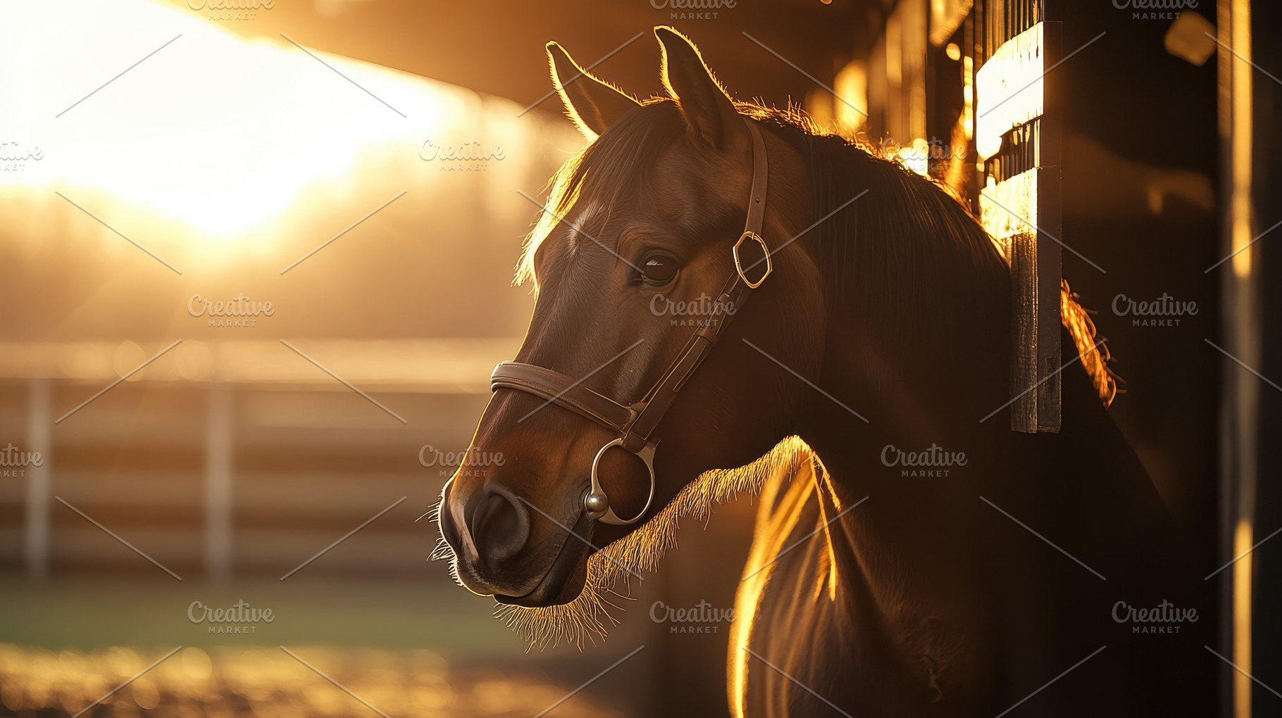 Equestrian Portrait: A brown horse b, an Animal Photo by Pixeness Studio